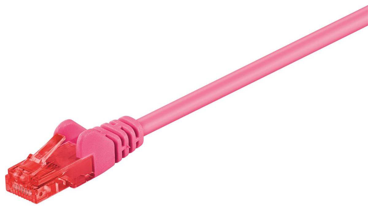 Cordon ethernet cat 6 rj45 mâle-mâle / u/utp / l=0.25m / magenta