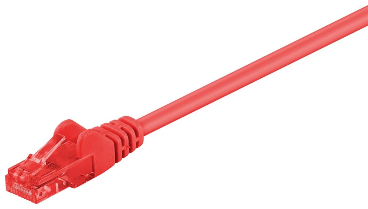 Cordon ethernet cat 6 rj45 mâle-mâle / u/utp / l=0.25m / rouge