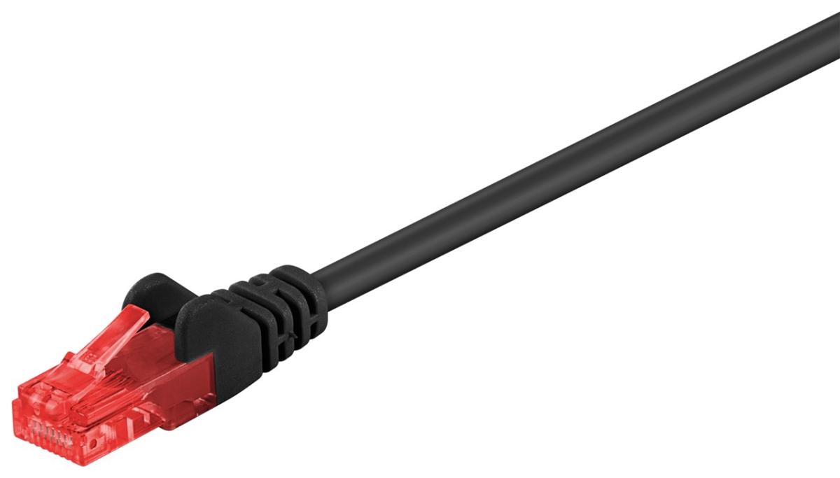 Cordon ethernet cat 6 rj45 mâle-mâle / u/utp / l=0.25m / noir