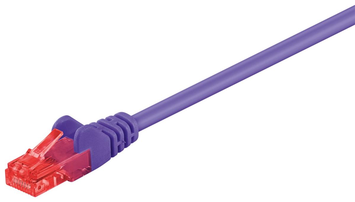 Cordon ethernet cat 6 rj45 mâle-mâle / u/utp / l=0.25m / violet