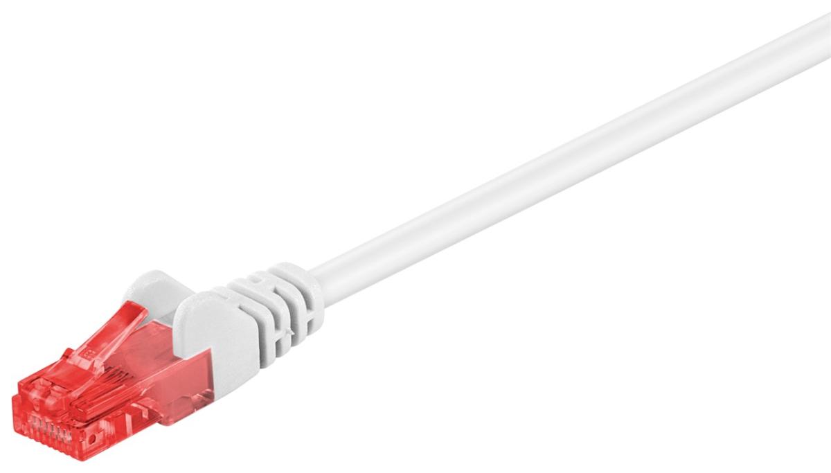 Cordon ethernet cat 6 rj45 mâle-mâle / u/utp / l=0.25m / blanc