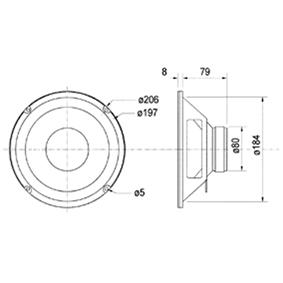 Boomer 206mm 4ohm 80w 88db papier