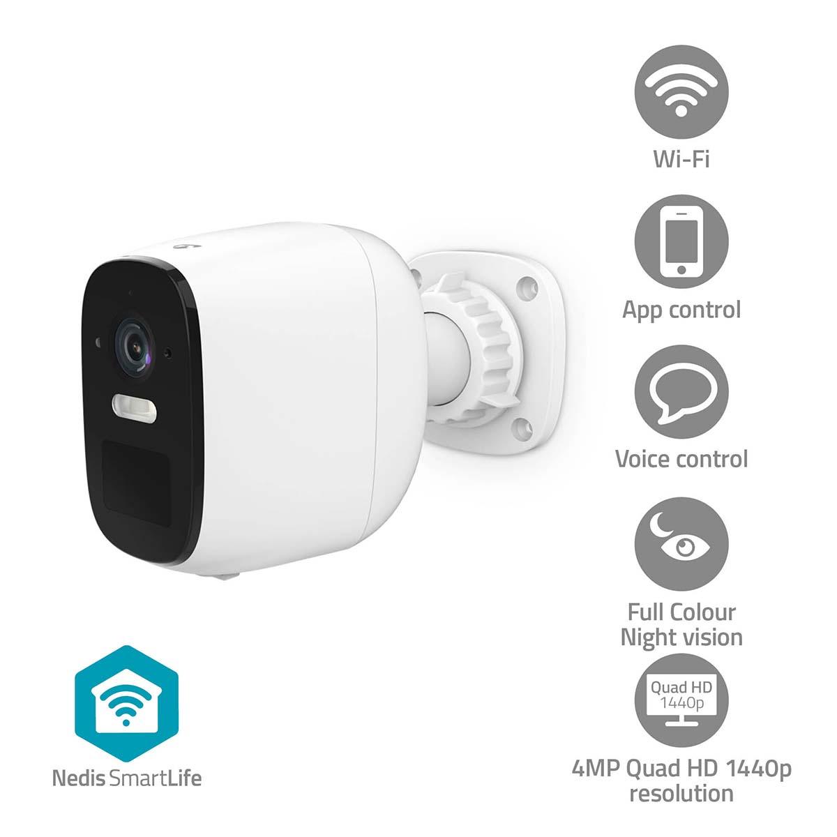 Caméra extérieure smartlife wi-fi / 4mp hd 1440p / ip66 / microsd (non inclus) / capteur de mouvement / vision nocturne /  auton