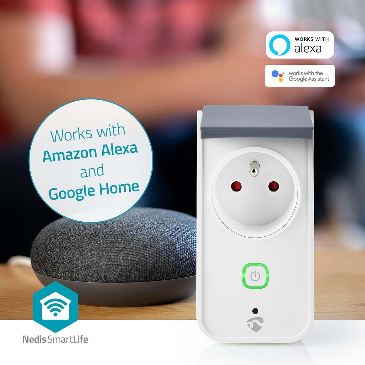 Prise smartlife wi-fi  ip44  wattmètre  3680 w  france android? / ios