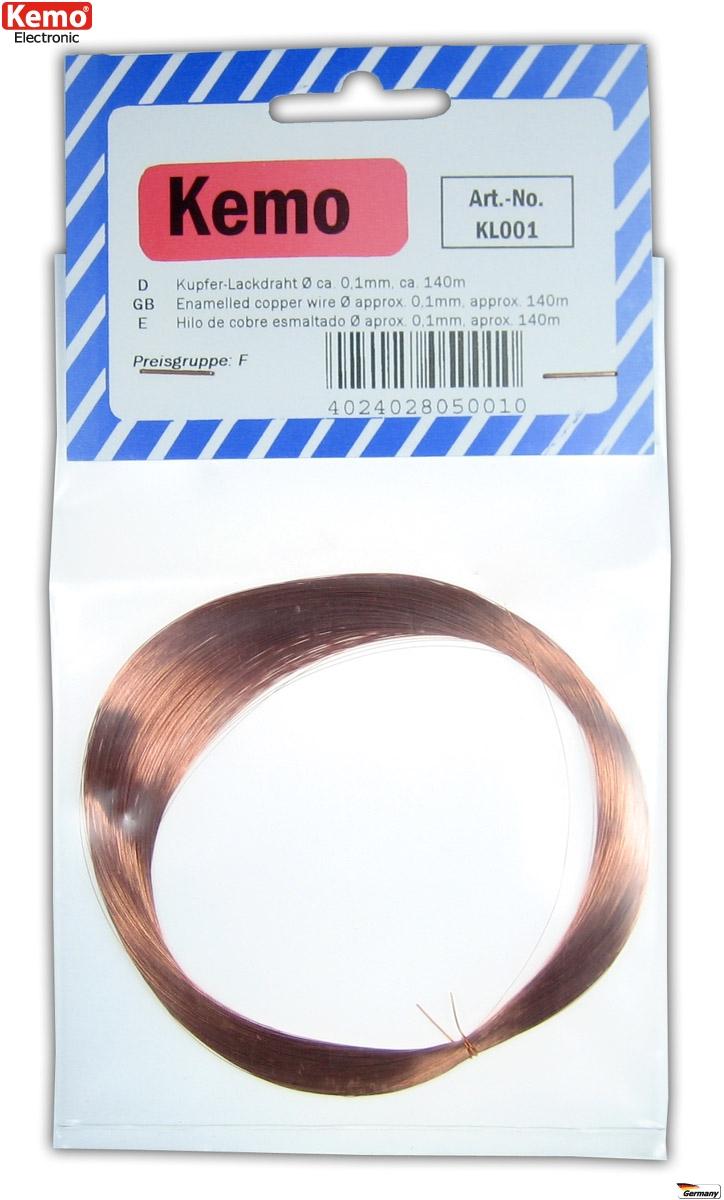 Bobine de fil en cuivre emaille - 11m / 0,1 mm de diam - Boutique Semageek