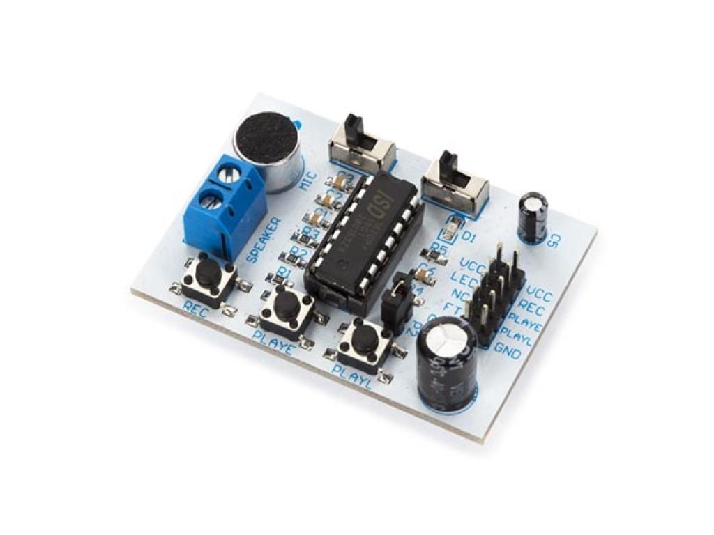 Module électronique d'enregistrement et de lecture sonore (20 secondes max) de son avec une mémoire flash
