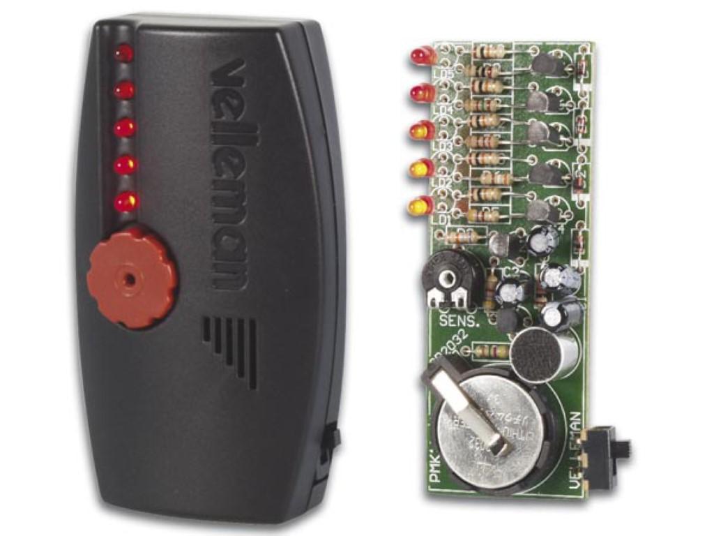 Module whadda / vumètre de poche en kit, 5 led, avec boîtier