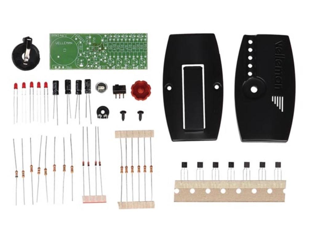 Module whadda / vumètre de poche en kit, 5 led, avec boîtier