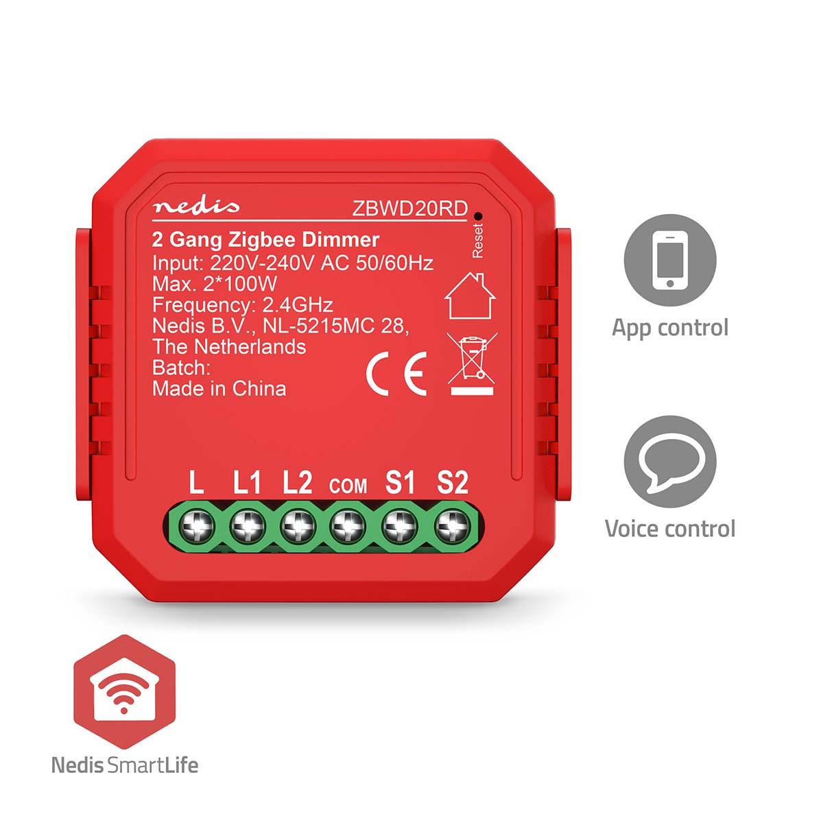 Module intégré smartlife interrupteur double |2 x 100 w  application disponible pour: android? / ios
