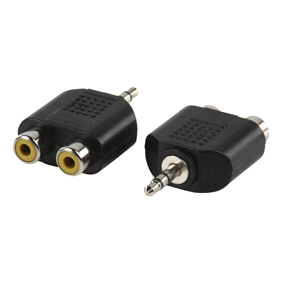 Adaptateur audio-video jack 3.5mm male stereo / 2 x rca femelle