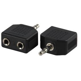 Adaptateur audio-video jack 3.5mm male stereo / 2 x jack 3.5mm femelle stereo