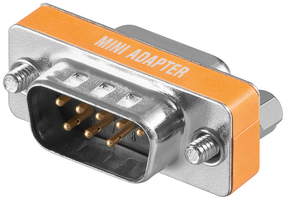 Adaptateur sub-d9 mâle vers sub-d9 femelle miniature / null-modem