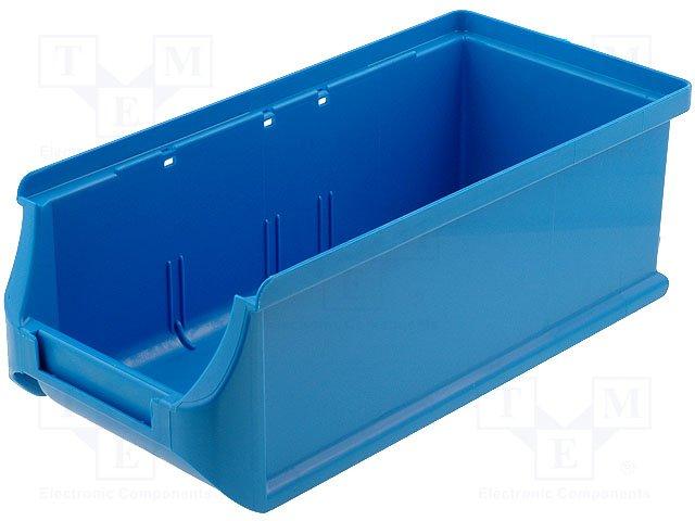 Bac a bec : dimensions extérieures :215x102x75mm . bleu . pour stokage de pièces , empilable , fixation murale avec bab500