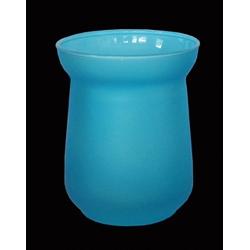 Vase en verre couleur bleu dépoli pour bougie à led d= 38mm