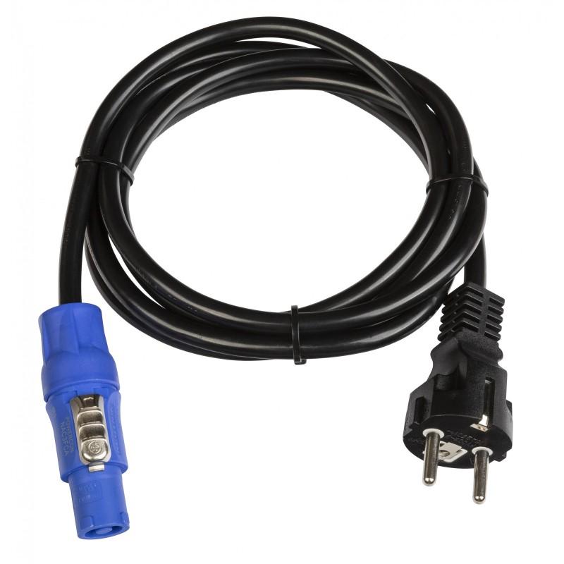 Cable cee secteur (2p+1t)  powercon 2m power câble 3x1.5mm² 16a