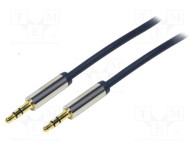 Cable haute qualité jack mâle 3.5mm stéréo / jack mâle 3.5mm stéréo l=3m slim