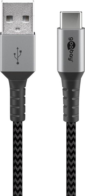 Câble haut de gamme usb type-c / 0.50 m / 480 mbps / nylon tressé aluminium