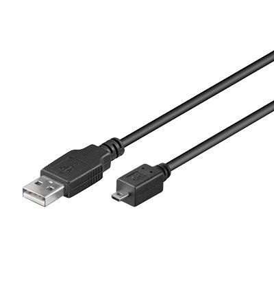 Cable usb a mâle / mini usb-b 8 pin (universel pour appareil photo)  fuji ; medion ; nikon.. l=1.80m