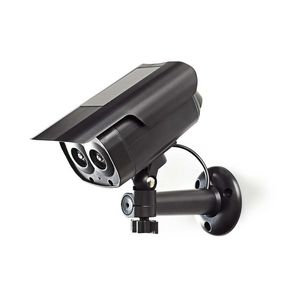 Caméra de sécurité factice balle / ip44 / alimenté par pile rechargeable + panneau solaire / support mural