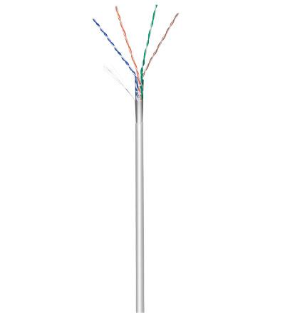 Câble réseau non blindé 4 paires torsadees multibrins cca cat5e f/utp d= 5.5mm 100mhz l= 100m