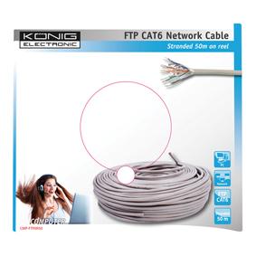 Câble réseau blindé 4 paires torsadees multibrins100% cu cat6 f/utp l=50m