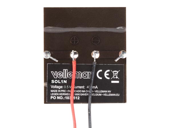 Cellule solaire 1v 200ma (46 x 40 x 2 mm)