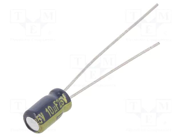 Condensateur chimique panasonic (low esr) radial 10uf 25vdc Ø4x7mm 105°c
