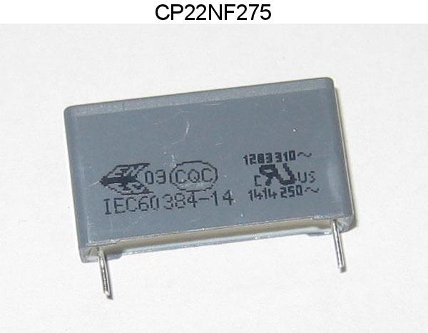 Condensateur mkp x2 275vac  22nf pas 15mm