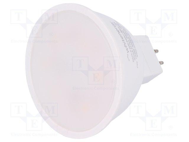 Lampe mr16 gu5.3 - a led  3.5w - blanc chaud - 3200°k - 240 lumens - 12v - blister de 4 x pieces non dimmable