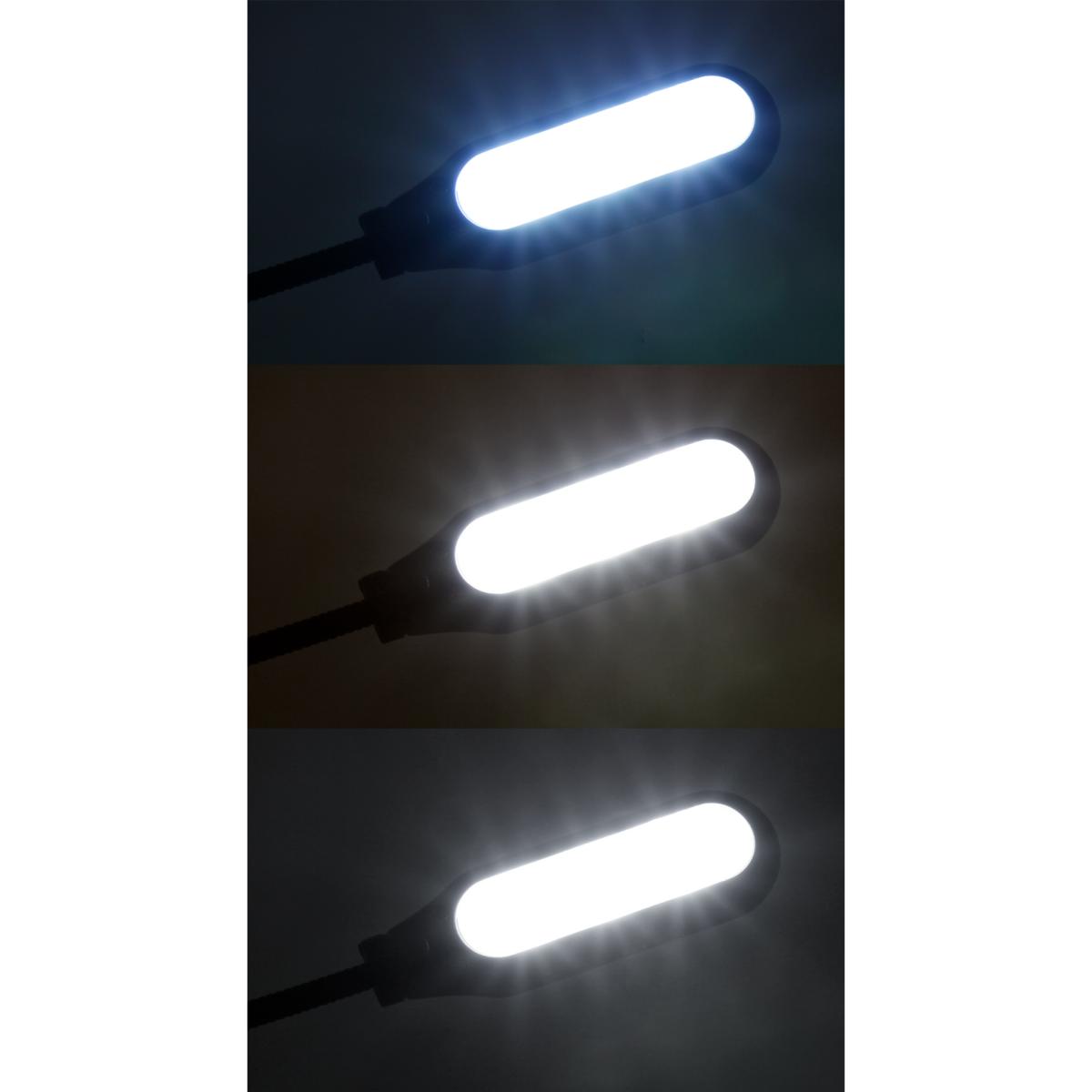 Lampe à pince/lampe de lecture à led, 5 led, avec pile, métal/plastique