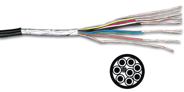 Câble blindé 4 conducteurs de 0.14mm² d=4.2mm l =100m noir