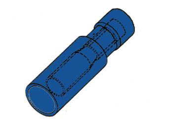 Cosse cylindrique femelle bleue 1.5 à 2.5mm² lot de 10