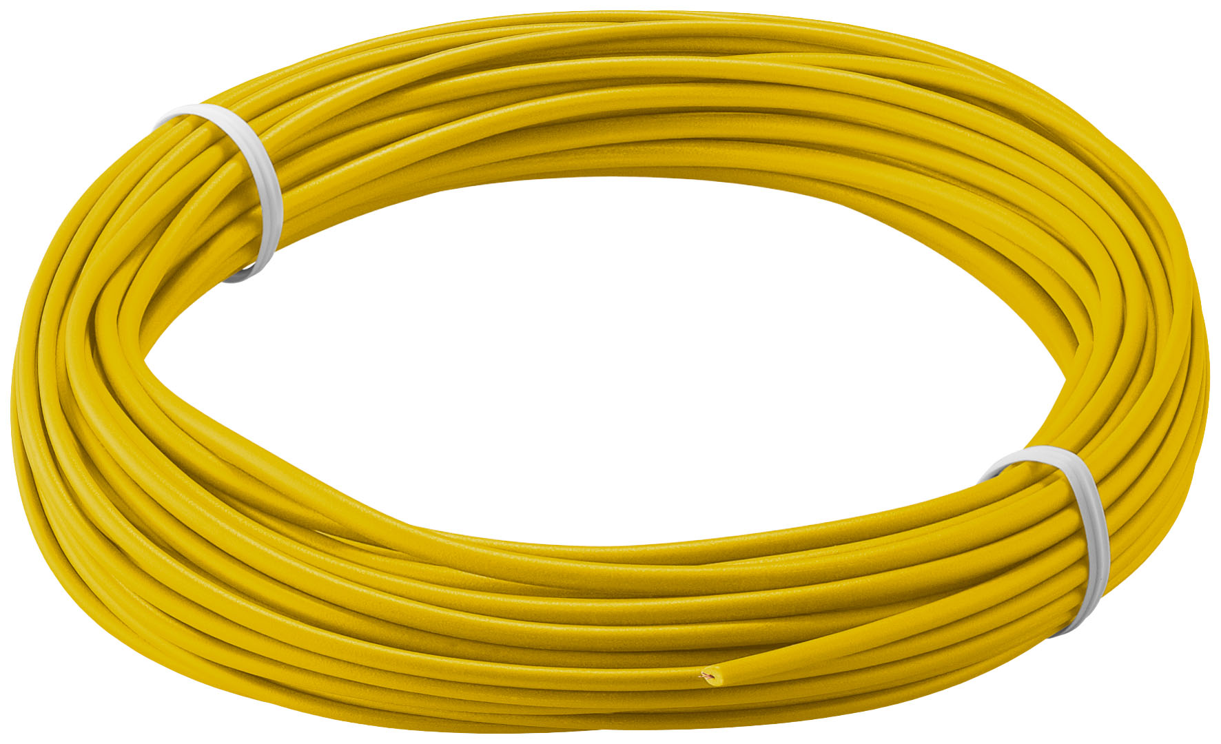 Fil de cablage - jaune - multibrin ( 18 x 0.1mm ) 0.14mm2 d=1.1mm l=10m