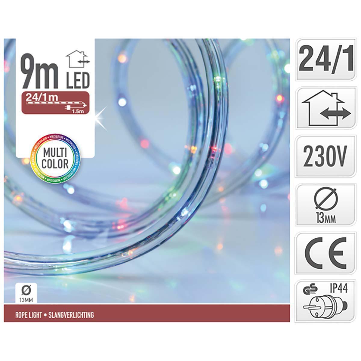 Flexible lumineux multicolore a leds d= 12mm  -l= 9m alim:230v