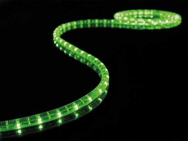 Flexible lumineux a leds alim : 230 volts l=9m vert