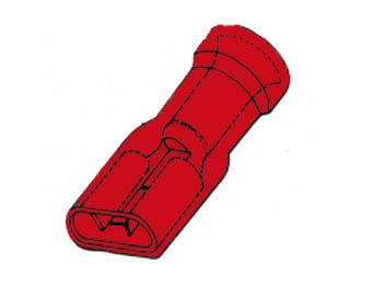 Connecteur femelle isolé 6.4mm rouge