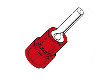 Cosse femelle cylindrique rouge pour câble 0.5 à 1mm² lot de 10 pièces