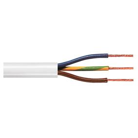 Cable secteur h05vv-f 3 x 1.0mm2 blanc l=1m