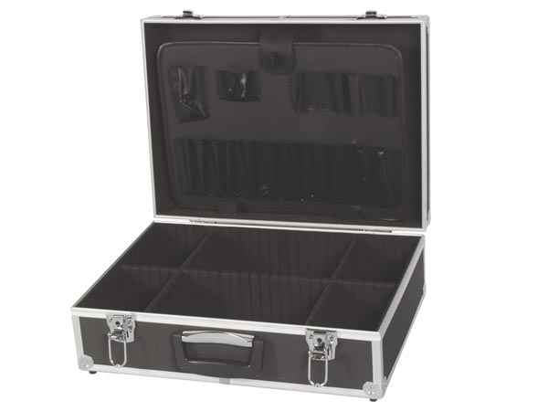 Valise pour outillage avec bords en aluminium 455 x 330 x 152mm noir