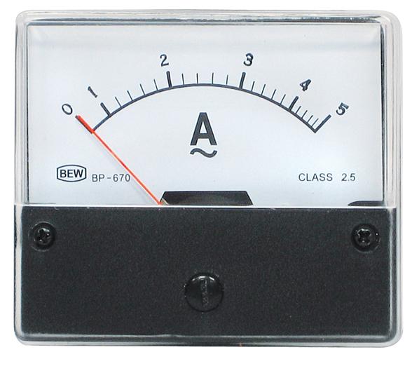 Galvanomètre classe 2.5 5aca dim:70x60x35mm affichage: 70x32mm