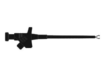Grip-fils avec tige flexible - connexion a vis ou fiche banae 4mm - cat1  60vdc 4a - noir- (kleps 30) hirschmann -