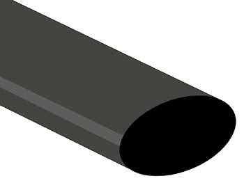 Gaine thermorétractable noire Ø25.4mm coef. de rétractation 2:1 l=1m