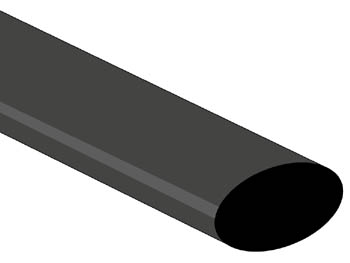 Gaine thermorétractable noire Ø50mm coef. de rétractation 2:1 l=1m