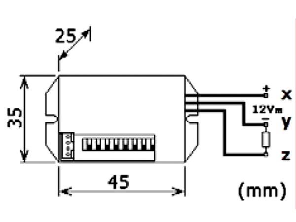 Mini détecteur de mouvements pir - à encastrer alim : 12v charge max : 30w