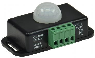 Mini détecteur de mouvements pir - à fixer alim : 12/24v charge max : 72w