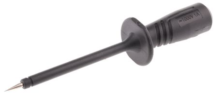 Pointe de touche flexible isolée 4mm en acier inoxydable - cat2  1000vdc 1a - noir - ( pruef 2600 c2 ) hirschmann