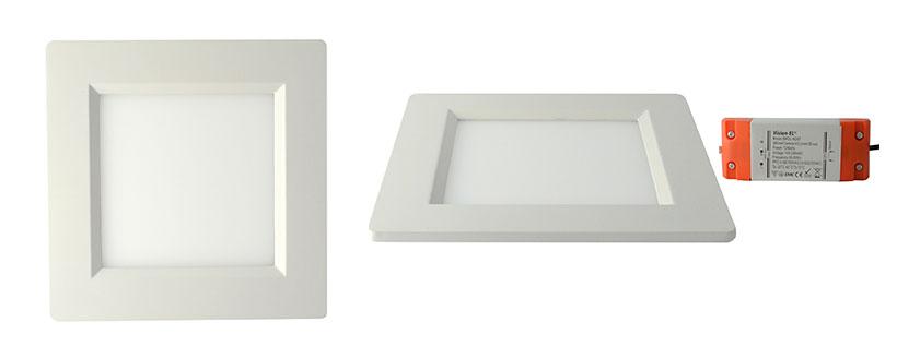 Plafonnier led 10w 700 lumens 3000°k blanc chaud 230v carre 145 x 145 mm blanc