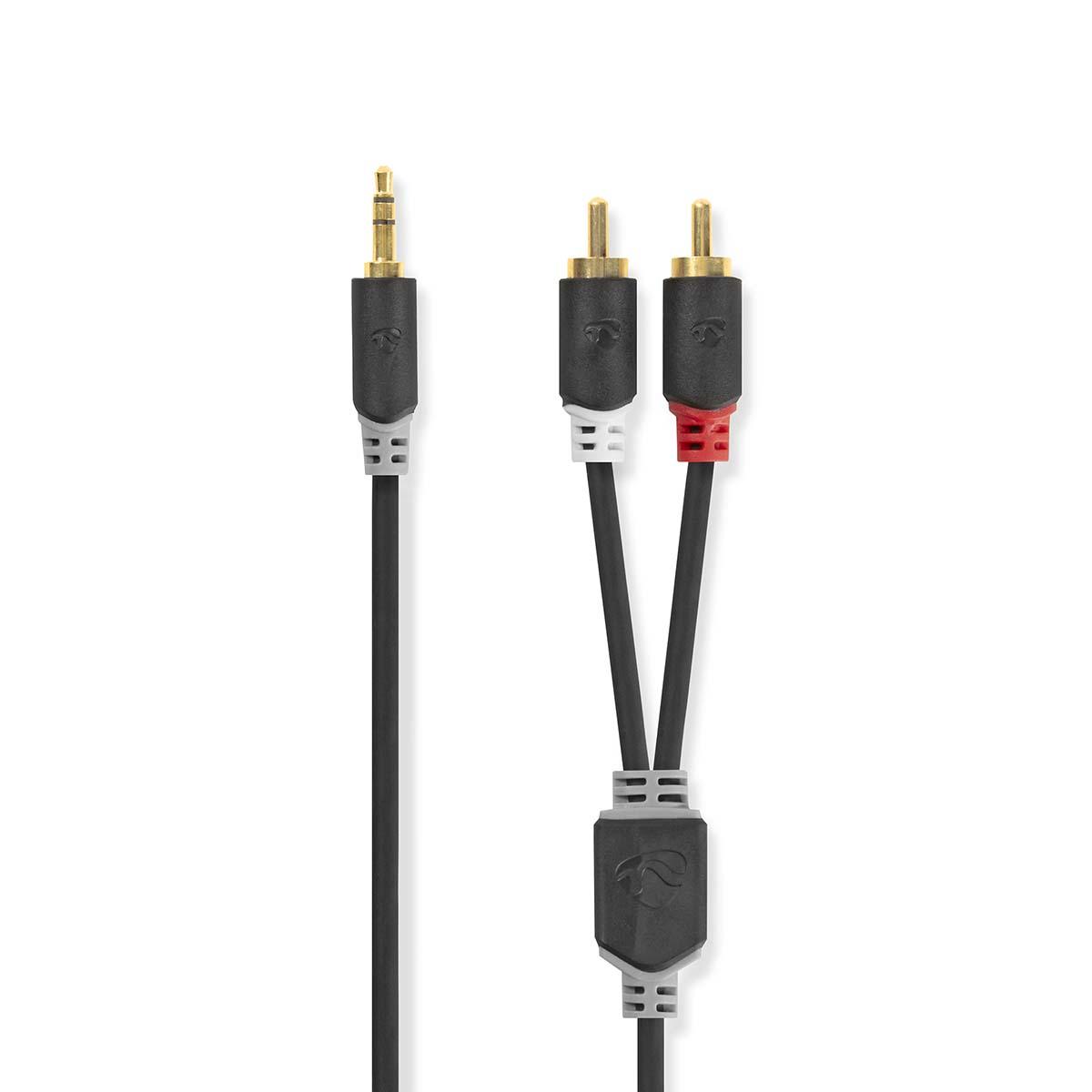 Cable audio hq jack 3,5mm mâle stéréo / rca mâle x2  l=10m