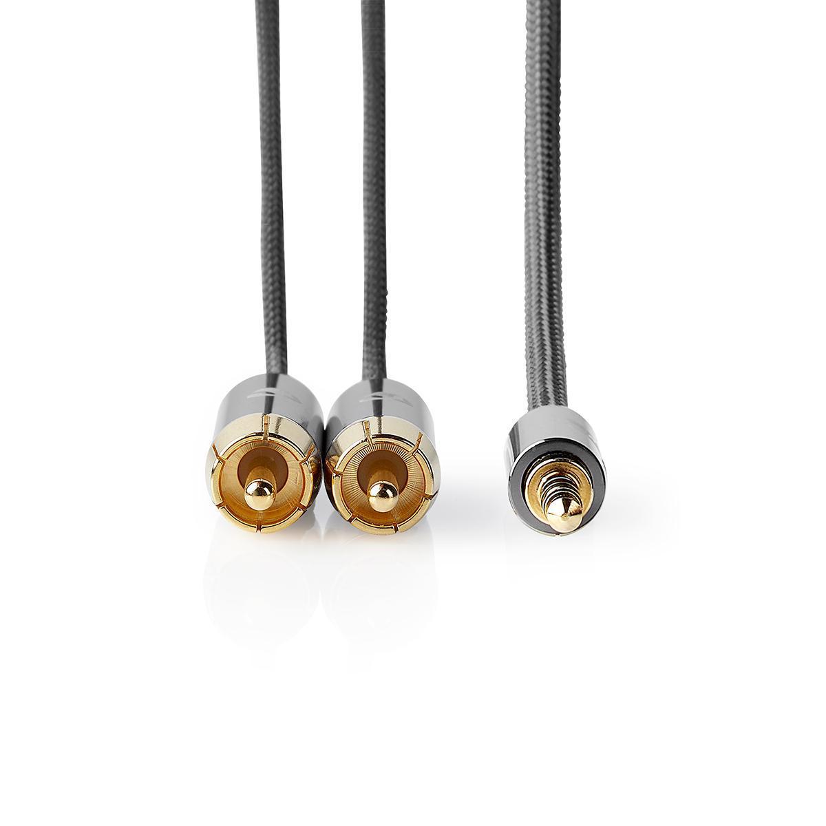 Cable audio hq jack 3,5mm mâle stéréo / rca mâle x2  l=5m