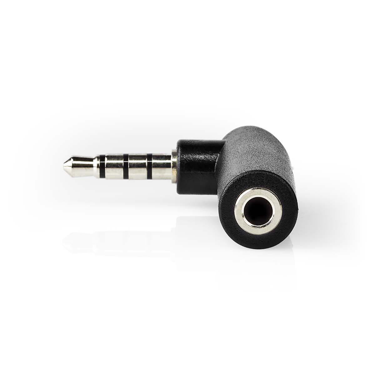 Adaptateur audio trrs(4 pôles) 3.5mm mâle / 3.5mm femelle /  plaqué or / coudé à 90°